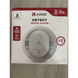 2 Pack Kidde Smoke Detector 20SDR AA Battery Powered LED Warning Light 2Pack